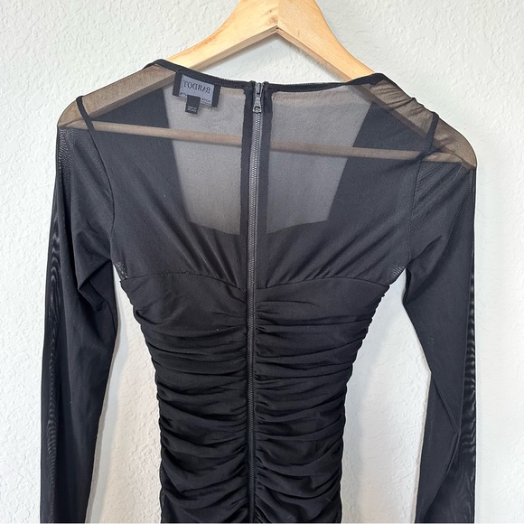 Bardot TASHA Long Sleeve Black MESH DRESS - Picture 8 of 10